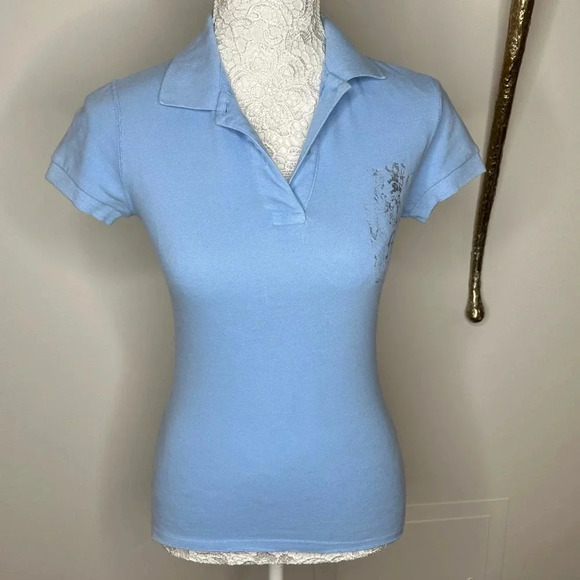 Morphine Generation Blue Polo with Back Foil Print Size S - Picture 2 of 5